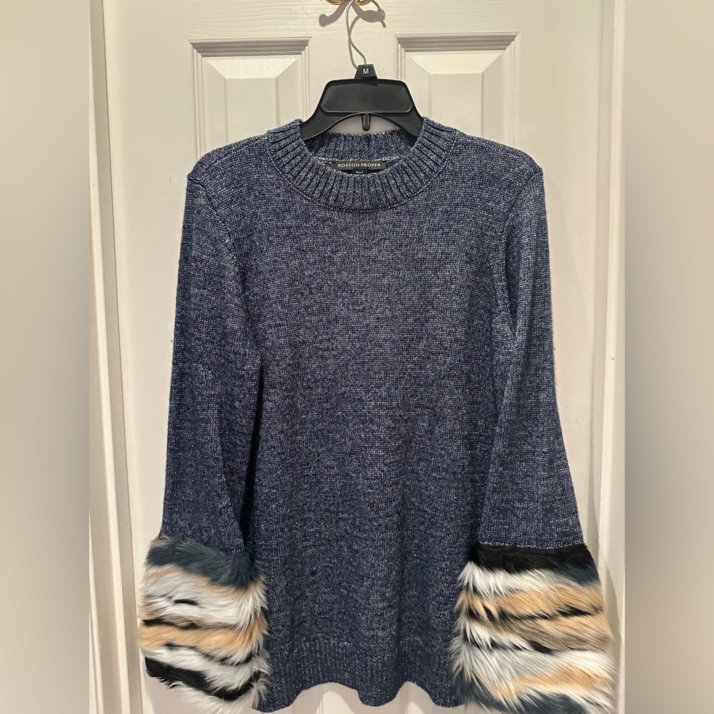 Boston Proper Navy Knit Sweater